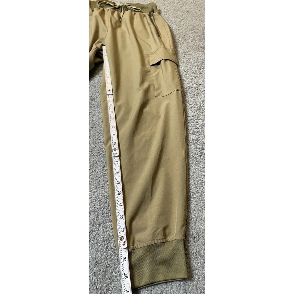 LJBJN Jogger Pants Women's M Taupe Beige Cargo Pockets Lightweight Athleisure - Picture 6 of 10